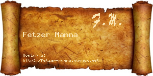 Fetzer Manna névjegykártya